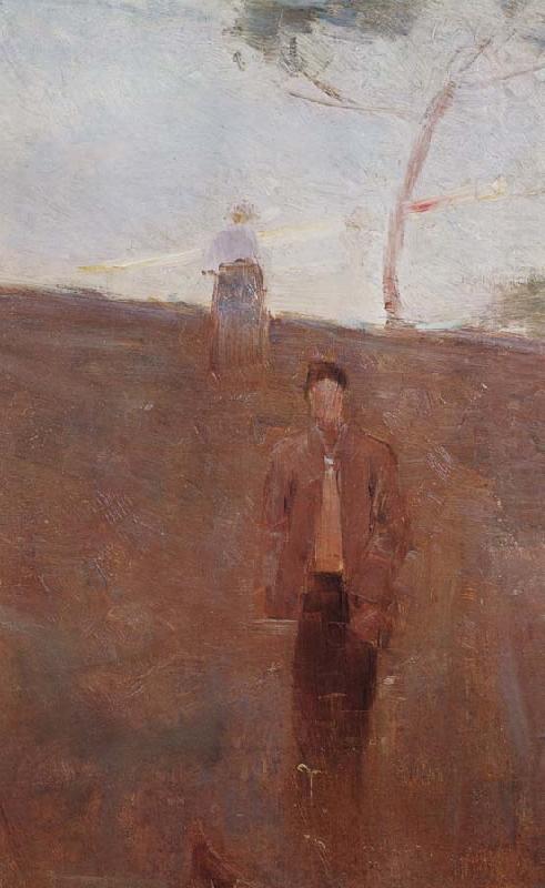 Figures on a hillside,twilight, Arthur streeton